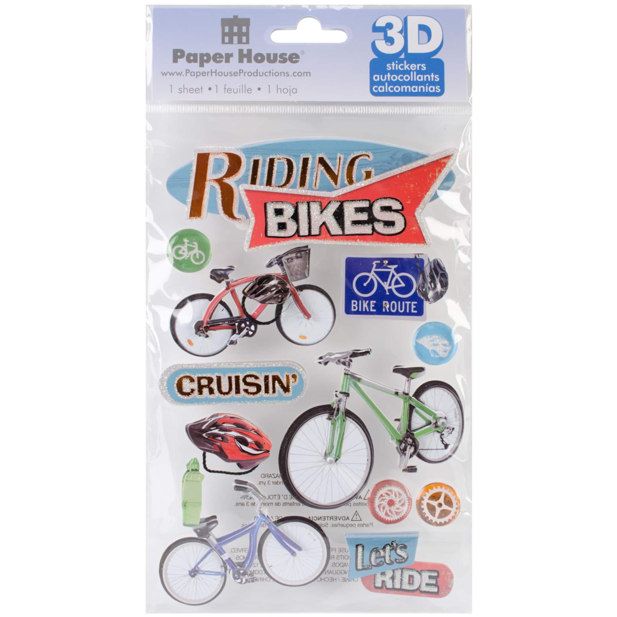 Paper House® Riding Bikes 3D Stickers